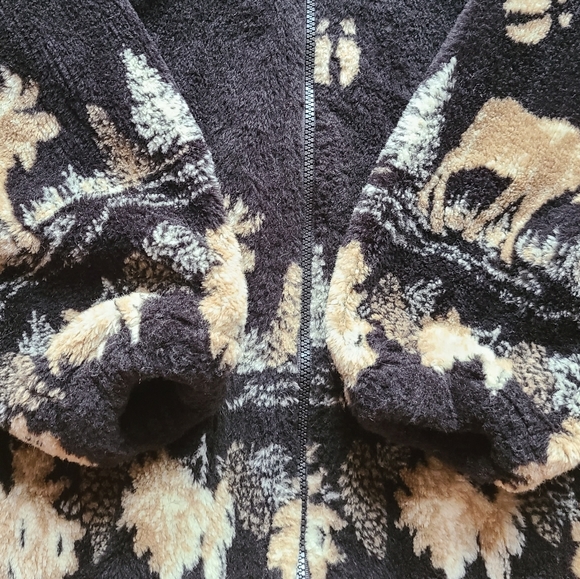 Vintage 90s Moose Wilderness Fleece Zip Up Jacket - Picture 11 of 16